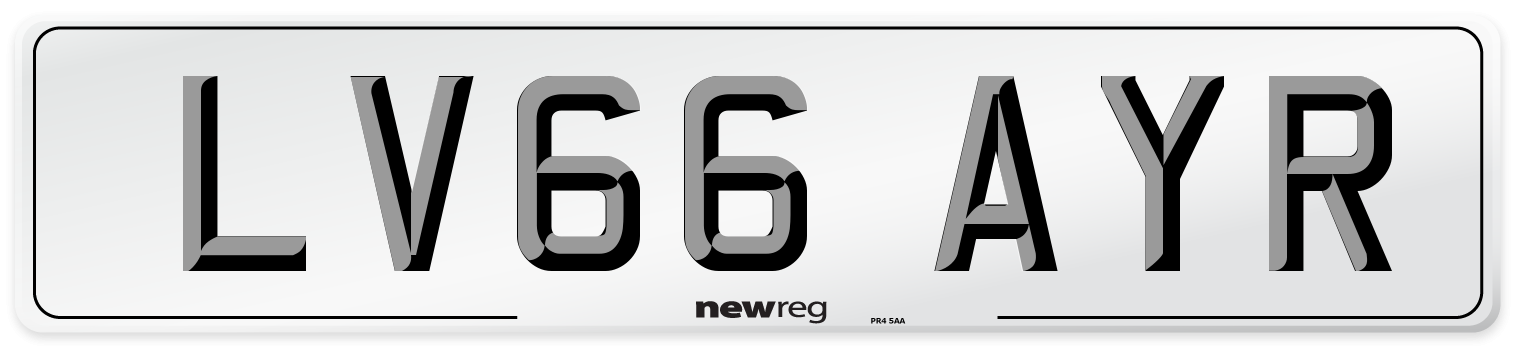 LV66 AYR Number Plate from New Reg
